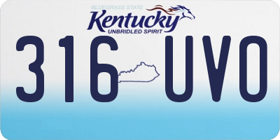 KY license plate 316UVO