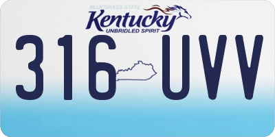KY license plate 316UVV