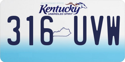 KY license plate 316UVW