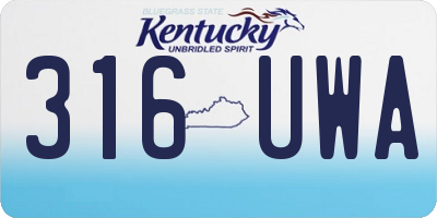 KY license plate 316UWA