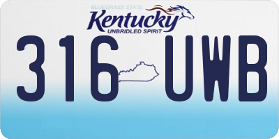 KY license plate 316UWB