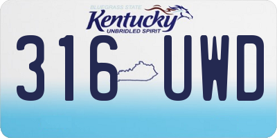 KY license plate 316UWD