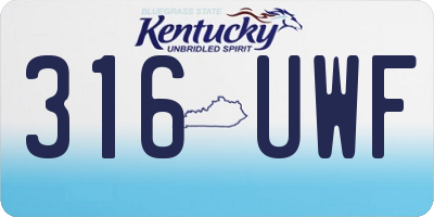 KY license plate 316UWF