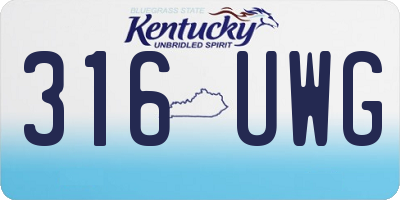 KY license plate 316UWG