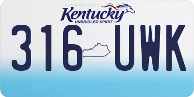 KY license plate 316UWK