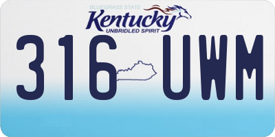 KY license plate 316UWM