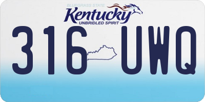 KY license plate 316UWQ