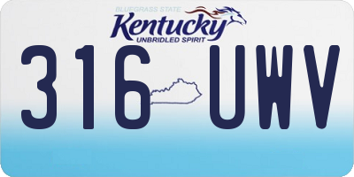 KY license plate 316UWV