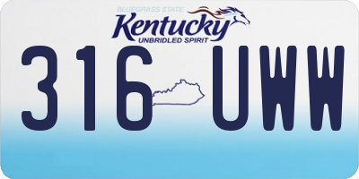 KY license plate 316UWW