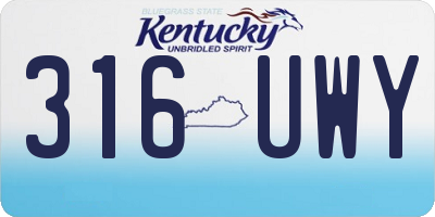 KY license plate 316UWY
