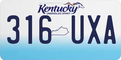 KY license plate 316UXA