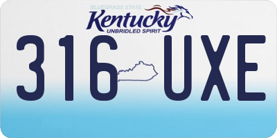 KY license plate 316UXE