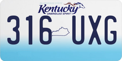 KY license plate 316UXG