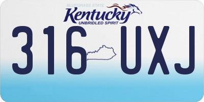 KY license plate 316UXJ