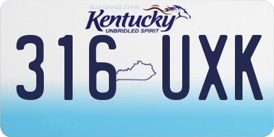 KY license plate 316UXK