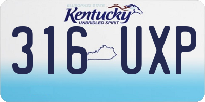 KY license plate 316UXP