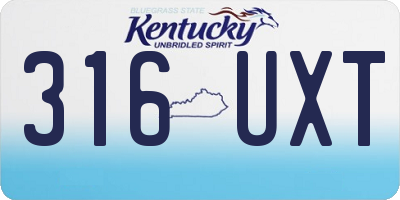 KY license plate 316UXT