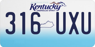 KY license plate 316UXU