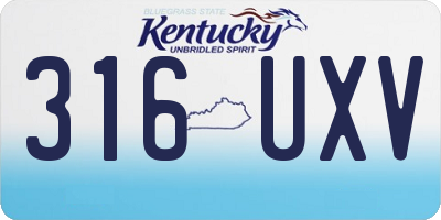 KY license plate 316UXV