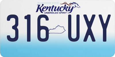 KY license plate 316UXY