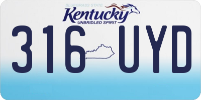 KY license plate 316UYD
