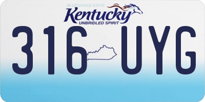 KY license plate 316UYG
