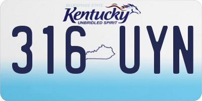 KY license plate 316UYN