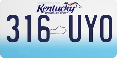 KY license plate 316UYO