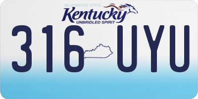 KY license plate 316UYU