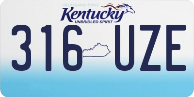 KY license plate 316UZE
