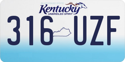 KY license plate 316UZF