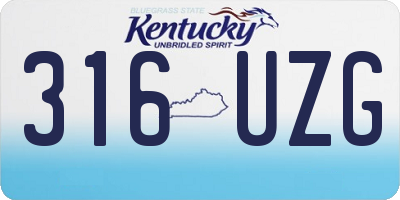 KY license plate 316UZG