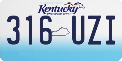 KY license plate 316UZI