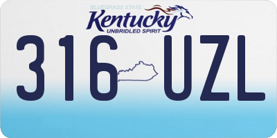 KY license plate 316UZL
