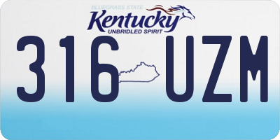 KY license plate 316UZM
