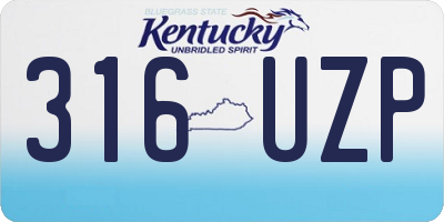 KY license plate 316UZP