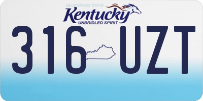 KY license plate 316UZT