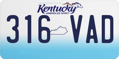 KY license plate 316VAD