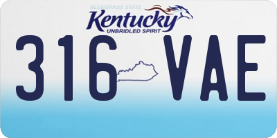 KY license plate 316VAE