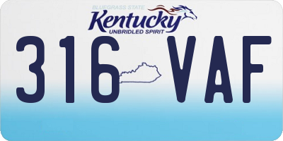 KY license plate 316VAF