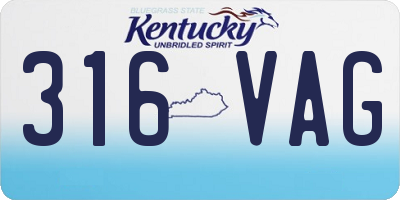 KY license plate 316VAG