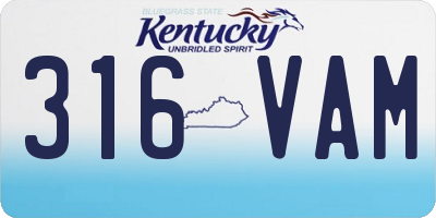 KY license plate 316VAM