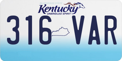 KY license plate 316VAR