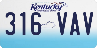 KY license plate 316VAV
