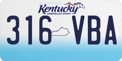 KY license plate 316VBA
