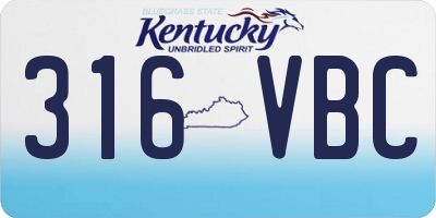 KY license plate 316VBC
