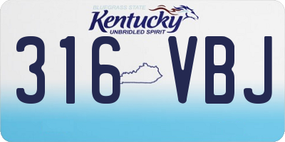 KY license plate 316VBJ