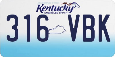 KY license plate 316VBK