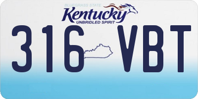 KY license plate 316VBT