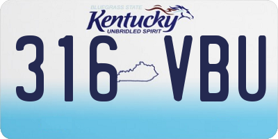 KY license plate 316VBU